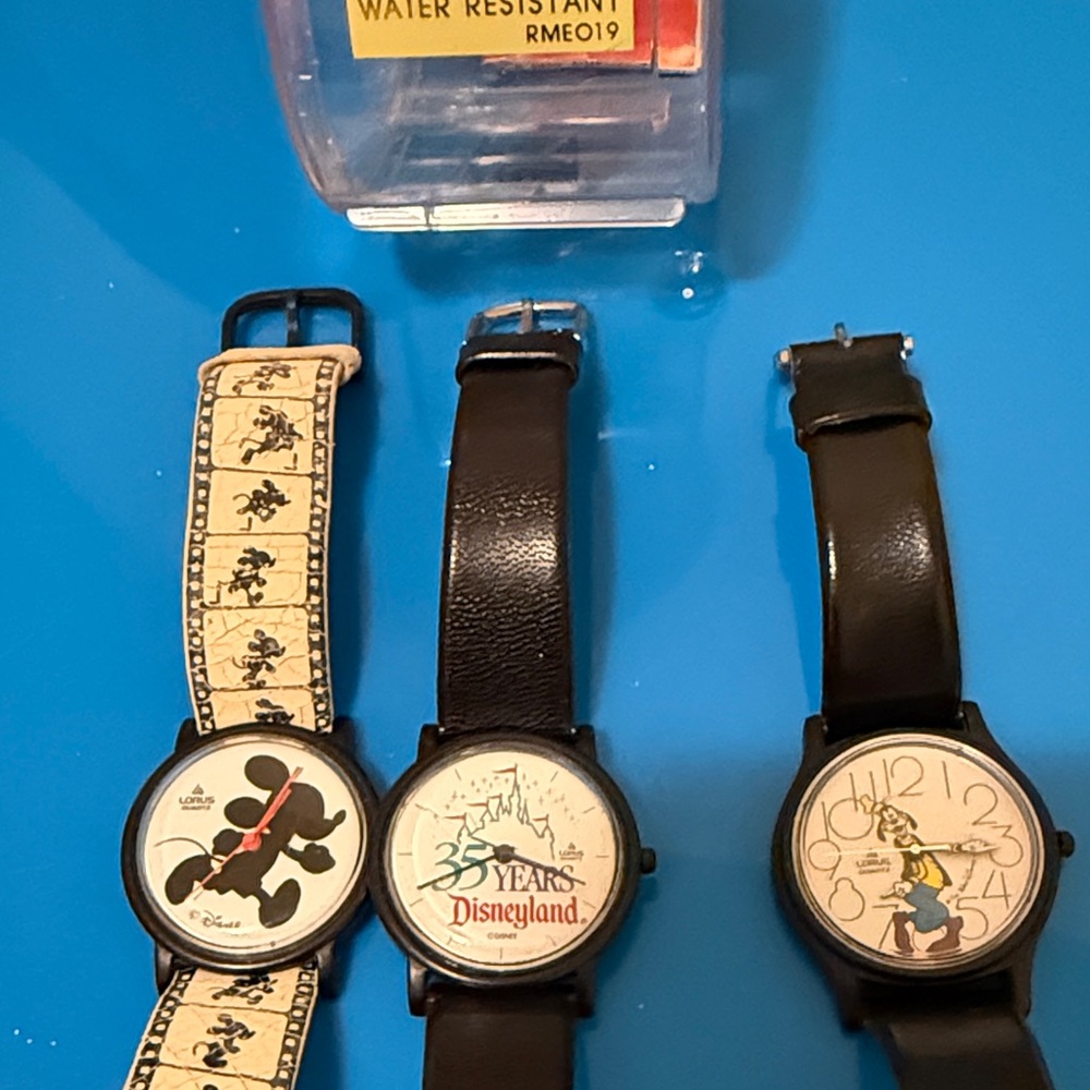 Vintage Disney Black and White Character Watch Trio